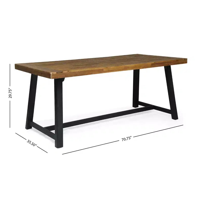 Conjunto de comedor exterior Christopher Knight Home Reynard de 7 piezas de madera de acacia, con sillas con respaldo de cuerda