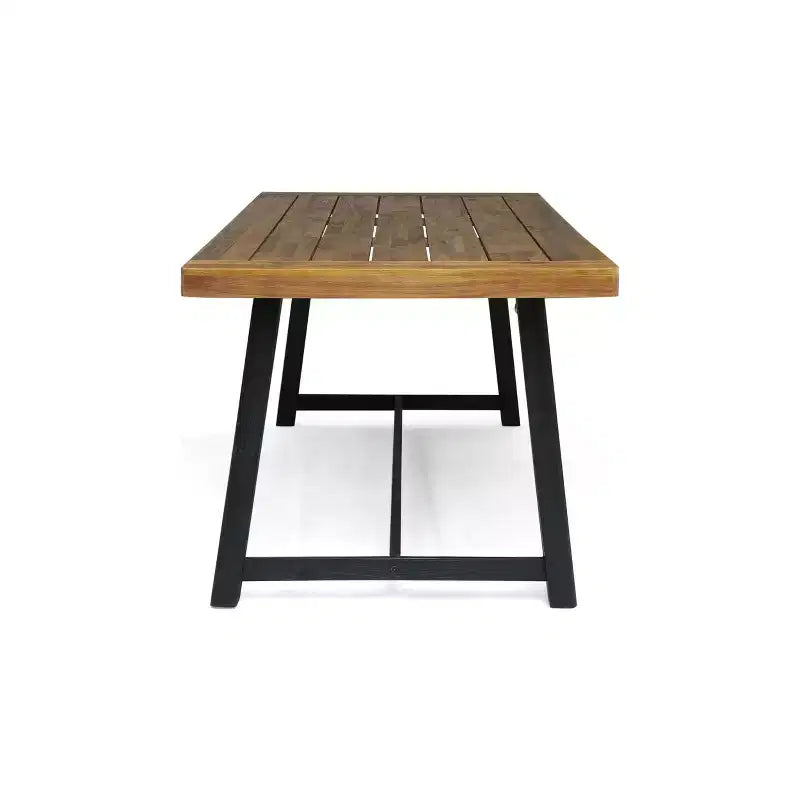 Conjunto de comedor exterior Christopher Knight Home Reynard de 7 piezas de madera de acacia, con sillas con respaldo de cuerda