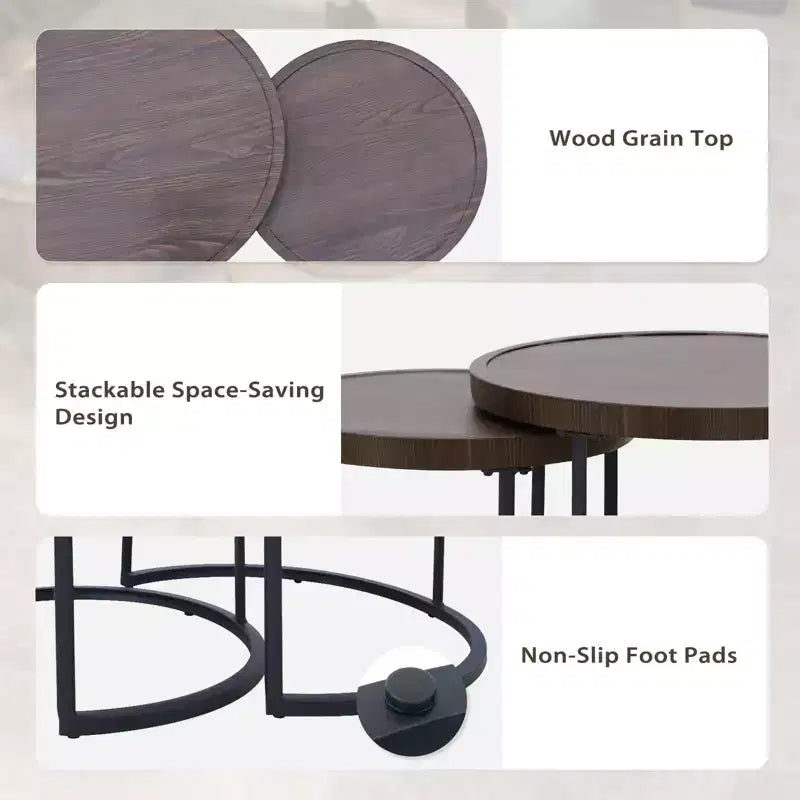 EAGLE PEAK Sunset Dune 6-teiliges Set moderner Gartenmöbel, Lounge-Set aus Patio-Geflecht in Holzoptik