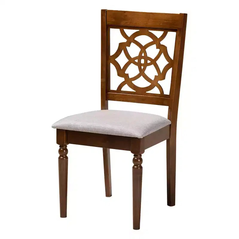 Baxton Studio Renaud Modern Grey and Walnut Brown Wood 5-Piece Dining Set