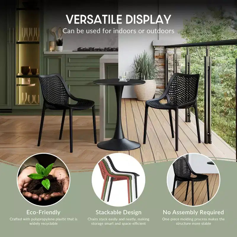 Conjunto de mesa de comedor para patio WestinTrends Playa, moderno, cuadrado, de 5 piezas, con sillas de patio apilables