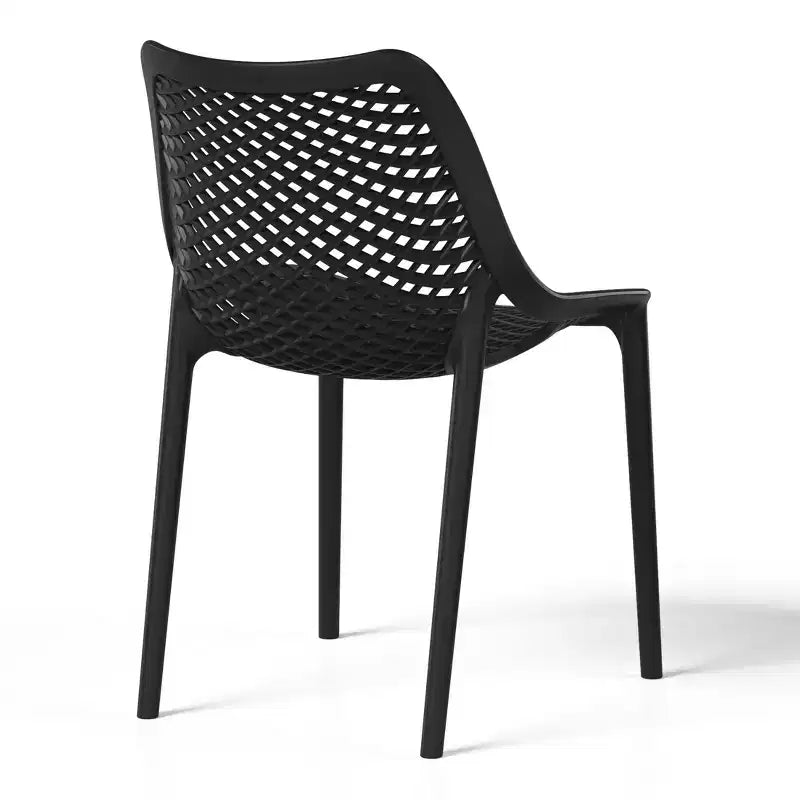 Conjunto de mesa de comedor para patio WestinTrends Playa, moderno, cuadrado, de 5 piezas, con sillas de patio apilables