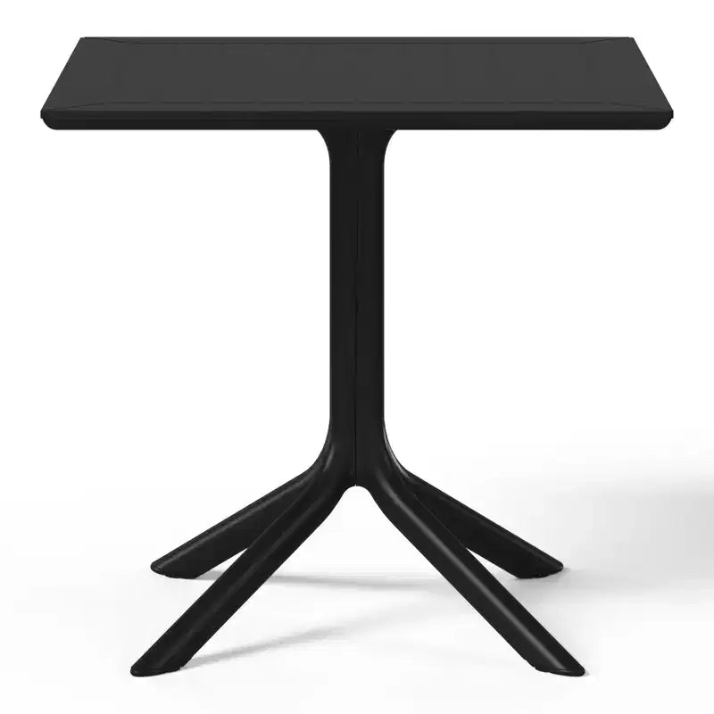 Conjunto de mesa de comedor cuadrada de resina para patio exterior de 5 piezas WestinTrends Playa con sillas de comedor apilables para patio