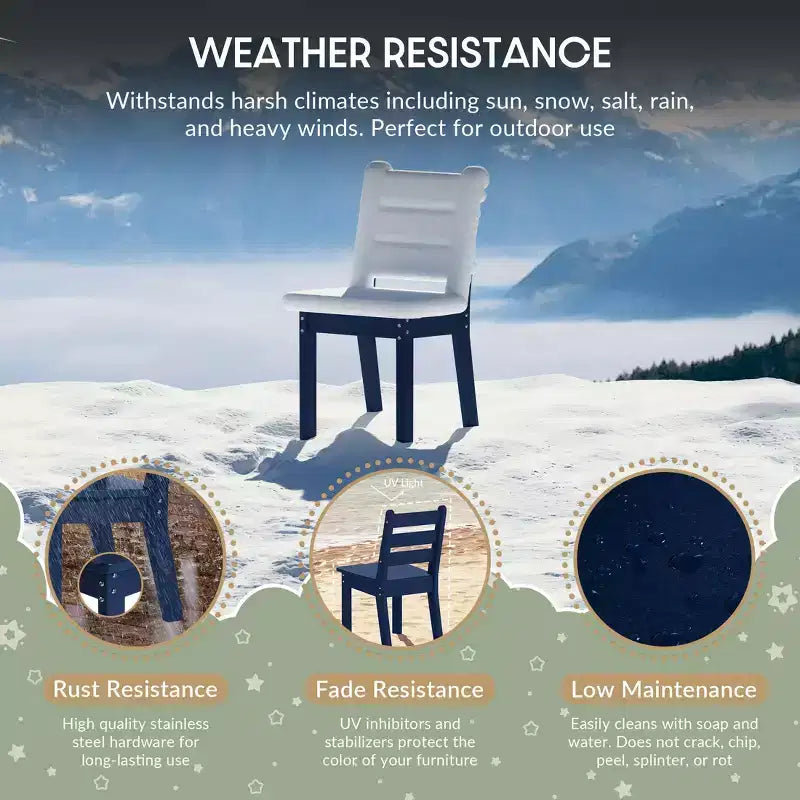 WestinTrends Treehouse Kids 5-teiliges Esszimmerset aus HDPE mit Tisch und Stühlen