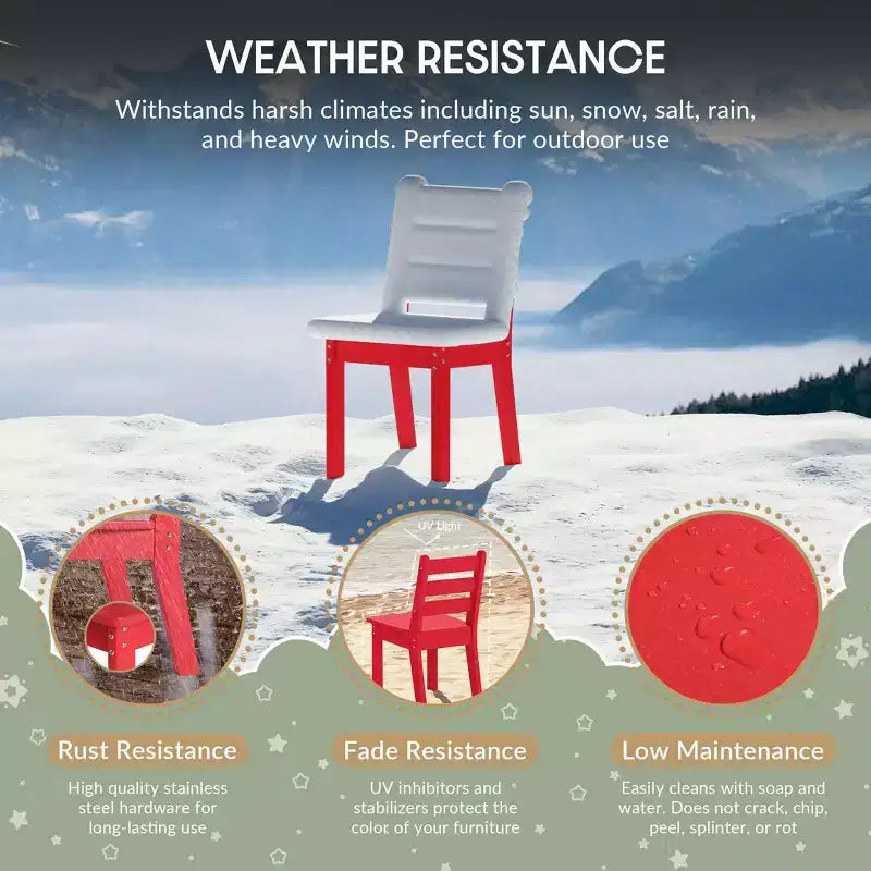 WestinTrends Treehouse Kids 5-teiliges Esszimmerset aus HDPE mit Tisch und Stühlen