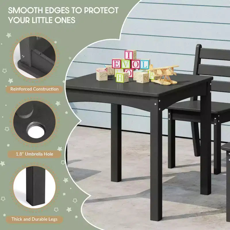 WestinTrends Treehouse Kids 5-teiliges Esszimmerset aus HDPE mit Tisch und Stühlen