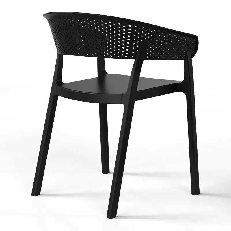 Conjunto de mesa de comedor redonda moderna para patio WestinTrends Playa de 5 piezas, con sillas de comedor de patio apilables