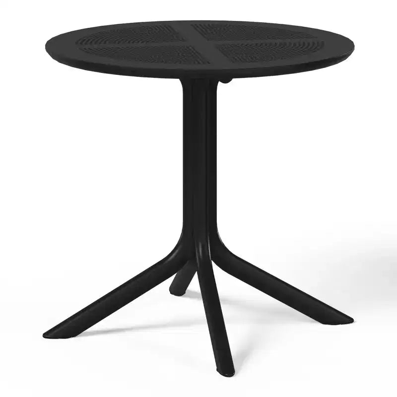 Conjunto de mesa de comedor redonda moderna para patio WestinTrends Playa de 5 piezas, con sillas de comedor de patio apilables