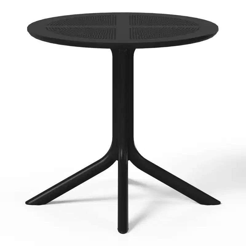 Conjunto de mesa de comedor redonda moderna para patio WestinTrends Playa de 5 piezas, con sillas de comedor de patio apilables