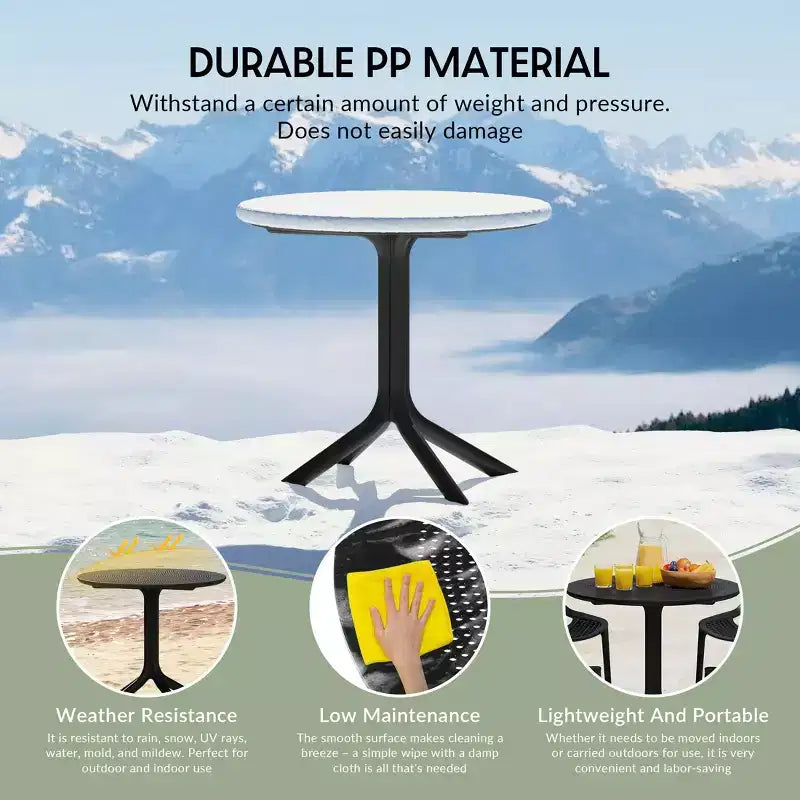 WestinTrends Playa: juego moderno de mesa redonda y sillas de comedor de 5 piezas para patio, con sillas de comedor apilables