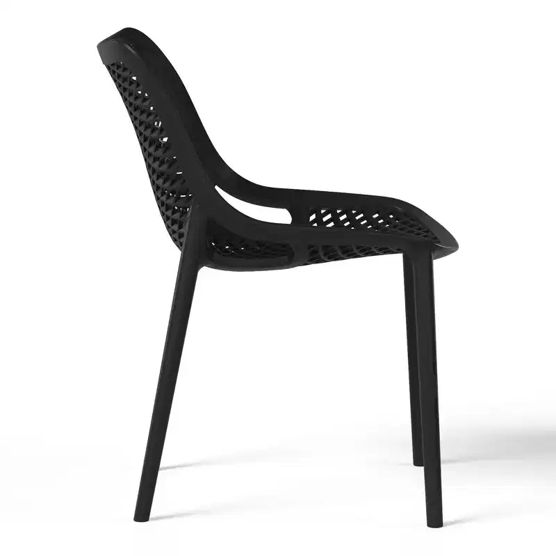 WestinTrends Playa: juego moderno de mesa redonda y sillas de comedor de 5 piezas para patio, con sillas de comedor apilables