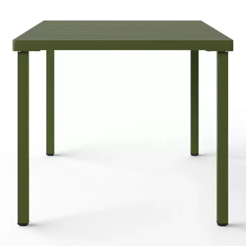 Conjunto de mesa de comedor rectangular de metal para patio exterior de 7 piezas WestinTrends Playa con sillas apilables para patio