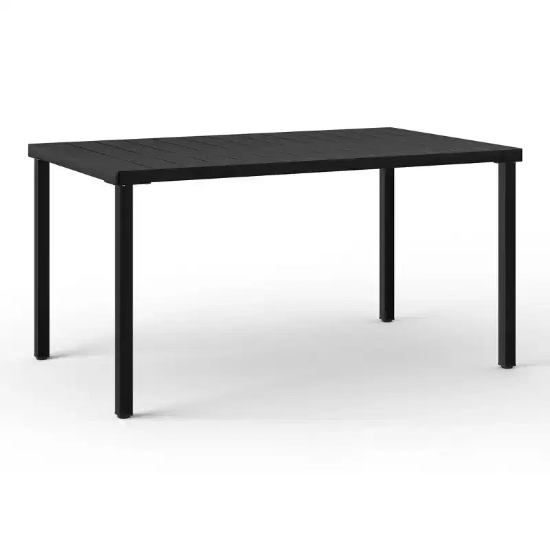 Conjunto de mesa de comedor rectangular de metal para patio exterior de 7 piezas WestinTrends Playa con sillas apilables para patio
