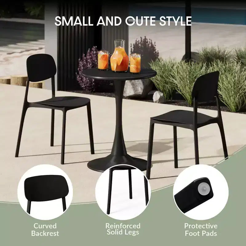 Conjunto de mesa de comedor rectangular de metal para patio de exterior de 7 piezas Playa de WestinTrends con sillas auxiliares apilables de patio de estilo moderno de mediados de siglo