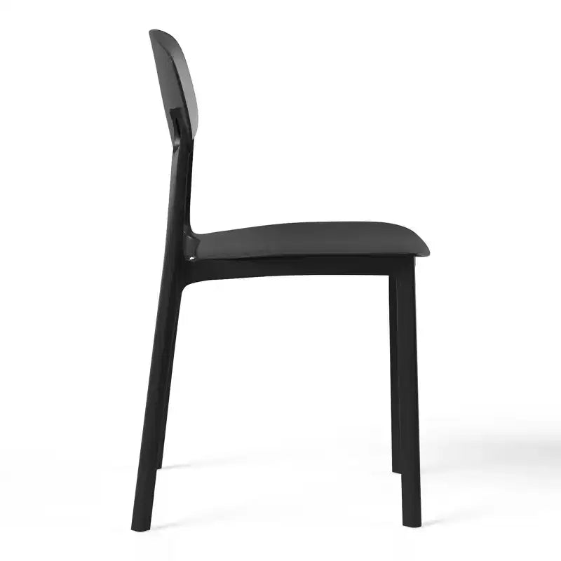 Conjunto de mesa de comedor rectangular de metal para patio de exterior de 7 piezas Playa de WestinTrends con sillas auxiliares apilables de patio de estilo moderno de mediados de siglo