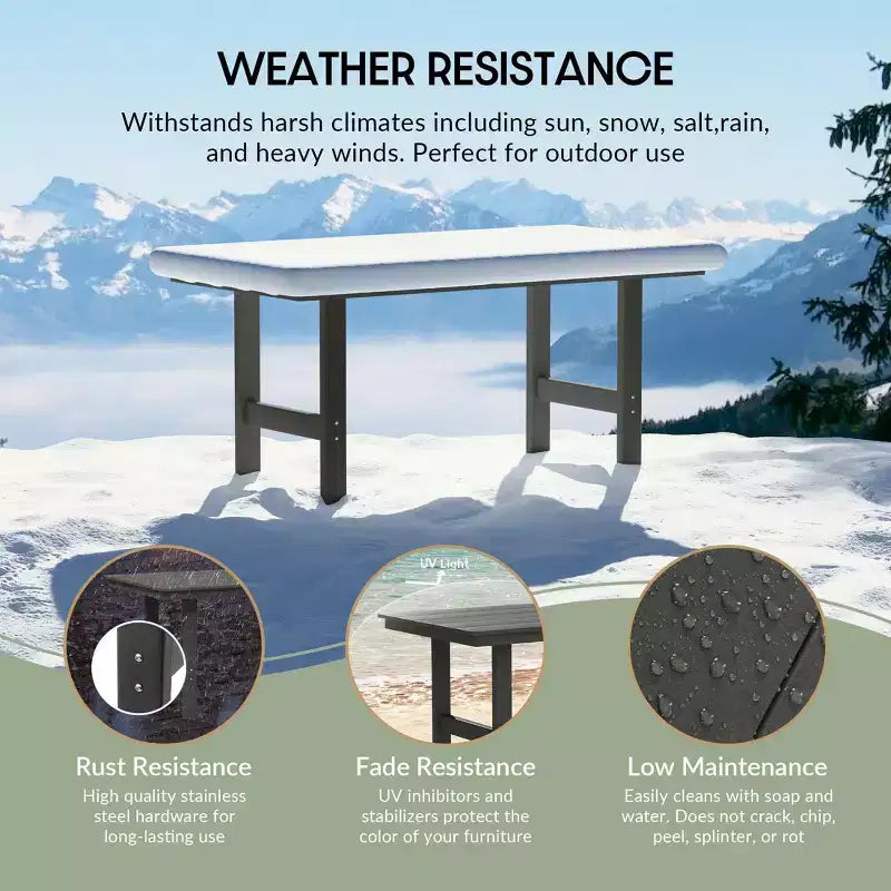 Juego de comedor rectangular para patio exterior WestinTrends Ashore de 7 piezas, de HDPE, con sillas laterales