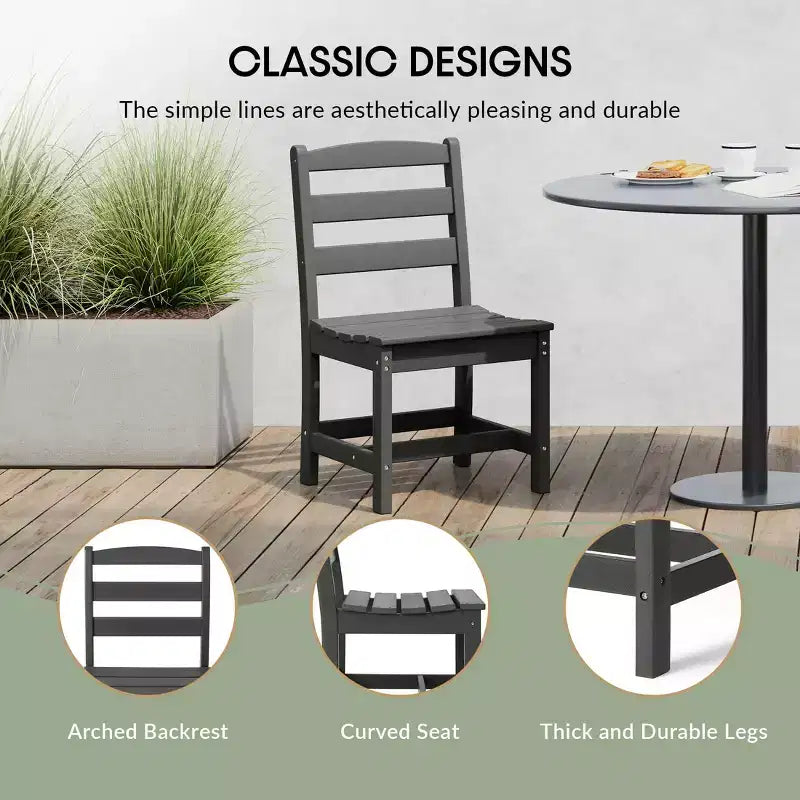 Juego de comedor rectangular para patio exterior WestinTrends Ashore de 7 piezas, de HDPE, con sillas laterales