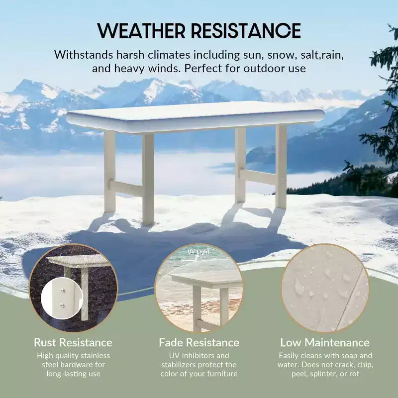 Juego de comedor rectangular para patio exterior WestinTrends Ashore de 7 piezas, de HDPE, con sillas laterales