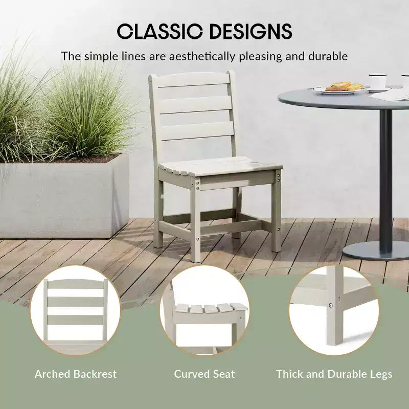 Juego de comedor rectangular para patio exterior WestinTrends Ashore de 7 piezas, de HDPE, con sillas laterales