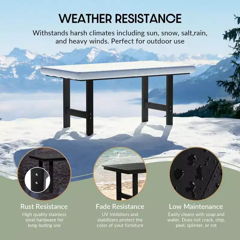 Juego de comedor rectangular para patio exterior WestinTrends Ashore de 7 piezas, de HDPE, con sillas laterales