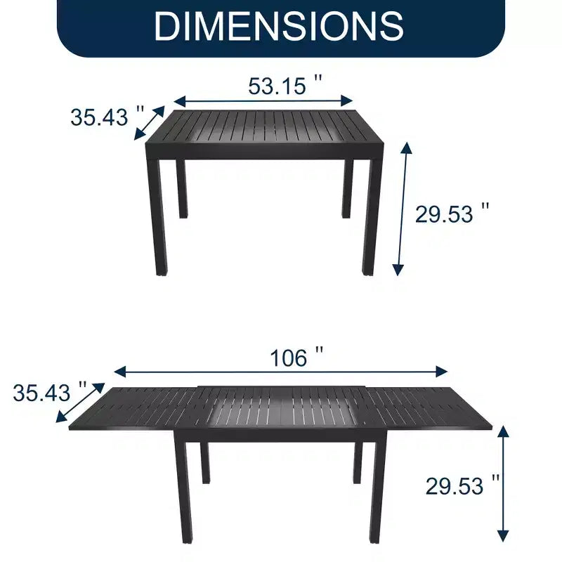 CLIHOME: juego de comedor de 9 piezas para patio, con mesa extensible y sillas giratorias de 360°, para exterior