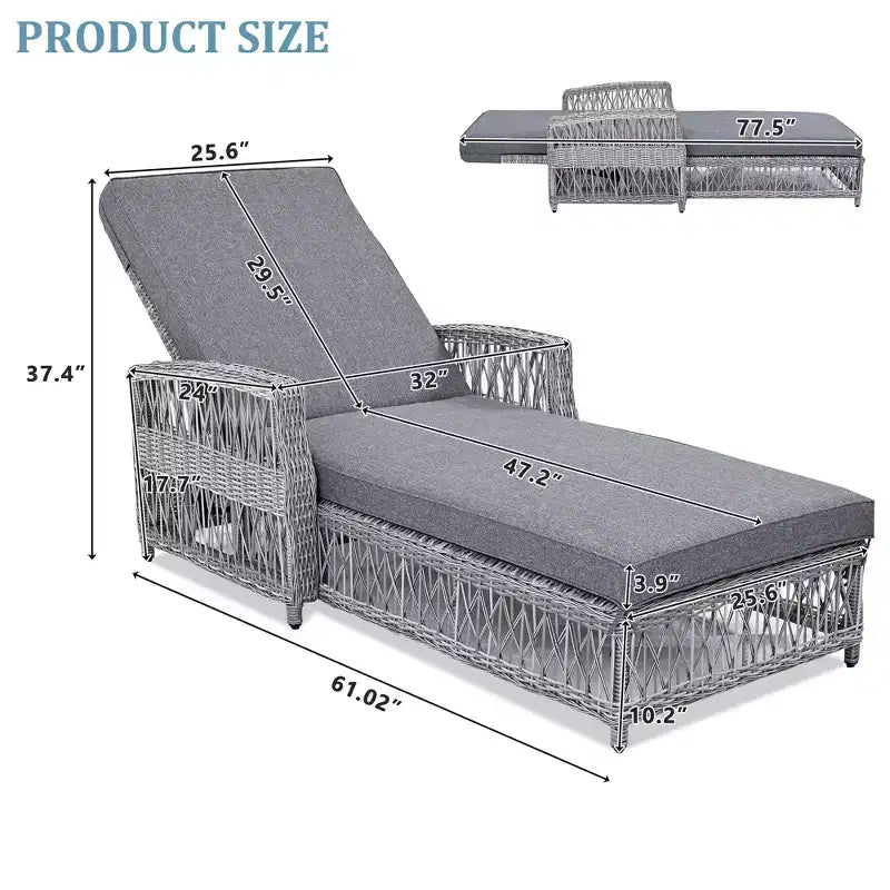 Merax 2-Piece Outdoor Wicker Lounge Chairs with Adjustable Recliners & Soft Cushions