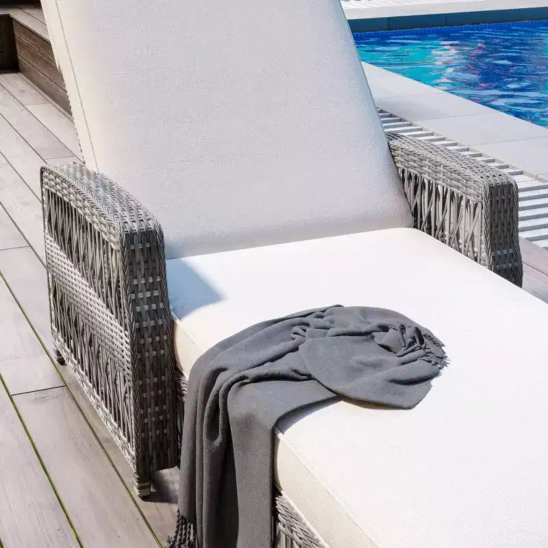 Merax 2-Piece Outdoor Wicker Lounge Chairs with Adjustable Recliners & Soft Cushions