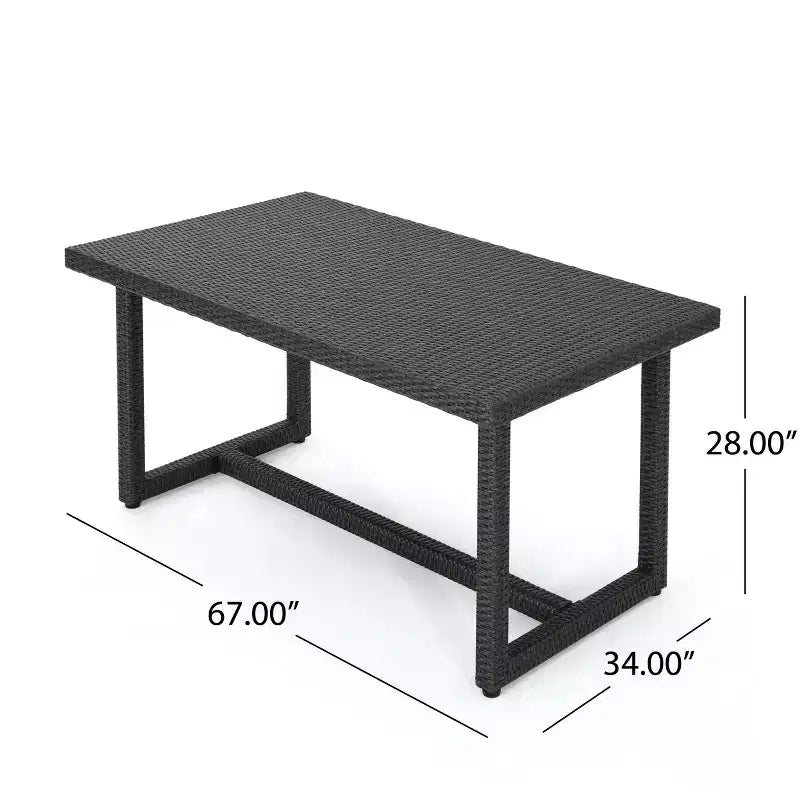 Juego de comedor de mimbre para exteriores Christopher Knight Home Harlowe de 7 piezas con cojines