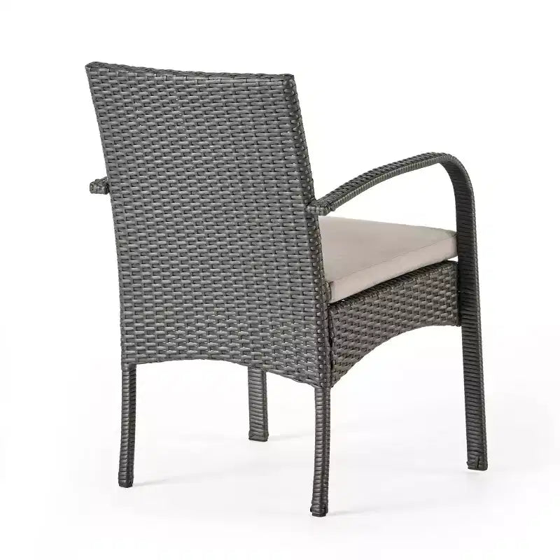 Juego de comedor de mimbre para exteriores Christopher Knight Home Harlowe de 7 piezas con cojines