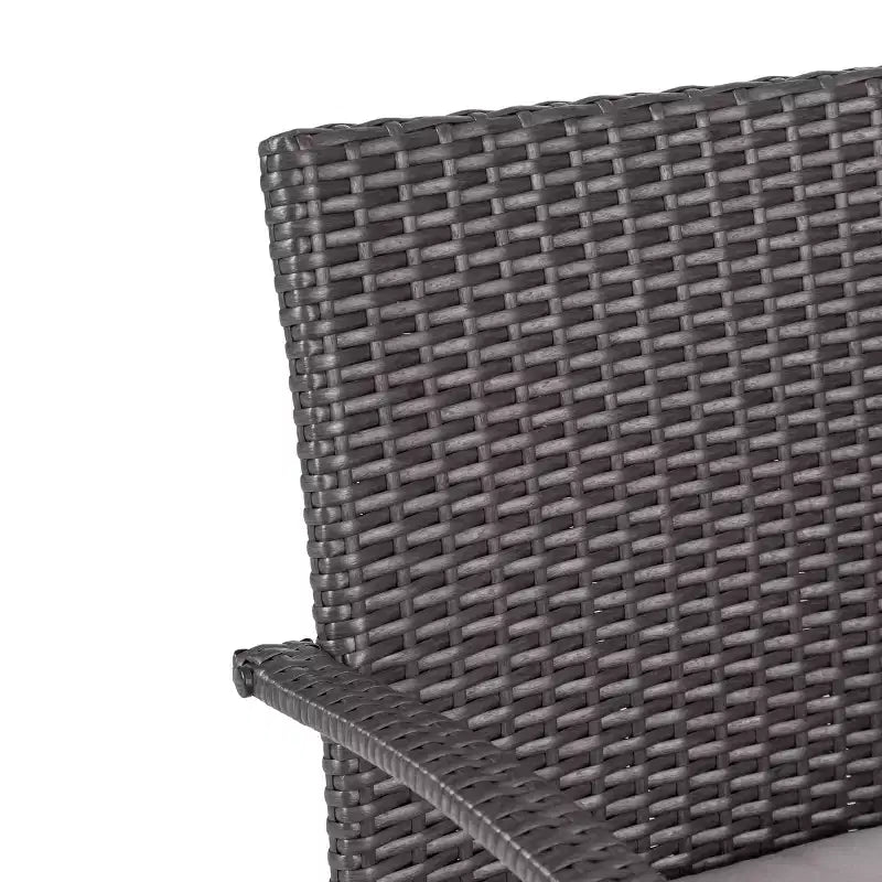 Juego de comedor de mimbre para exteriores Christopher Knight Home Harlowe de 7 piezas con cojines