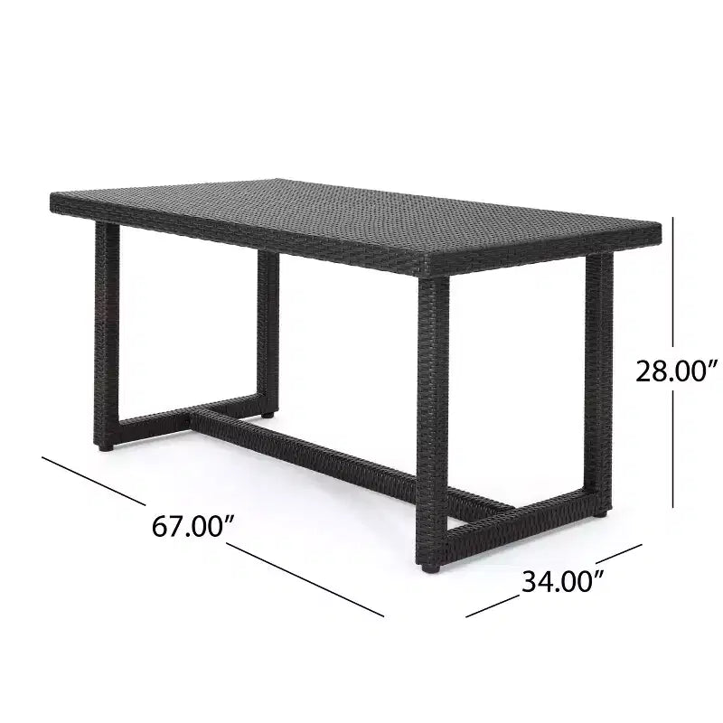 Juego de comedor de mimbre para exteriores Christopher Knight Home Harlowe de 7 piezas con cojines