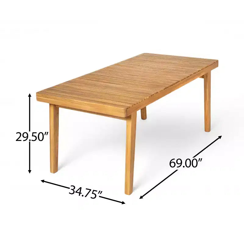 Christopher Knight Home Caitlyn conjunto rústico de comedor para patio de 7 piezas de madera de acacia con cojines
