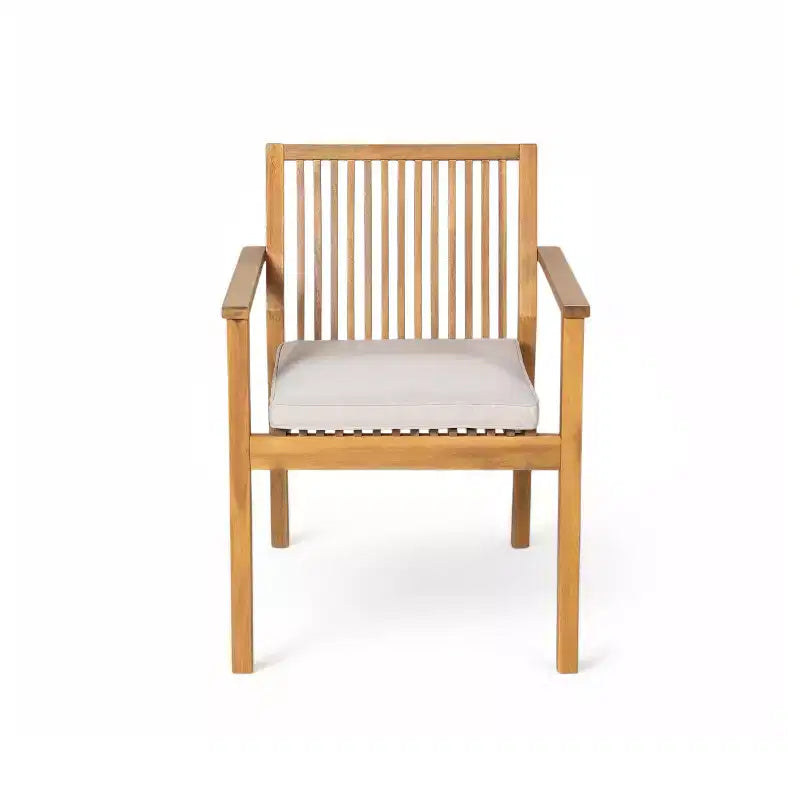 Christopher Knight Home Caitlyn conjunto rústico de comedor para patio de 7 piezas de madera de acacia con cojines