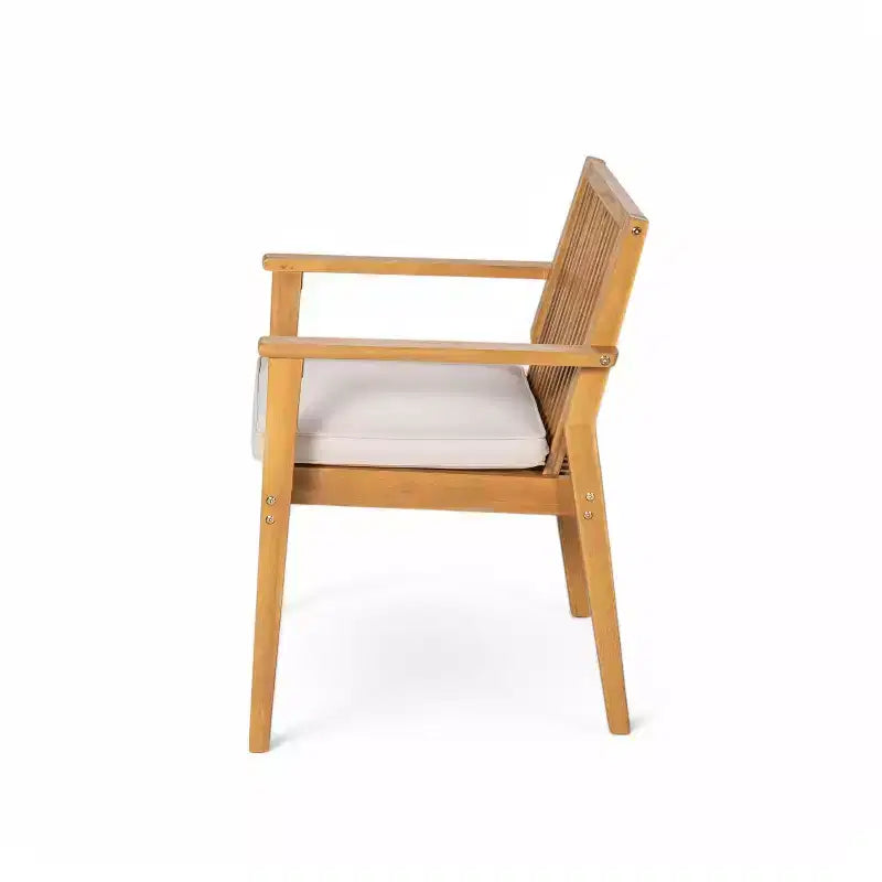 Christopher Knight Home Caitlyn conjunto rústico de comedor para patio de 7 piezas de madera de acacia con cojines