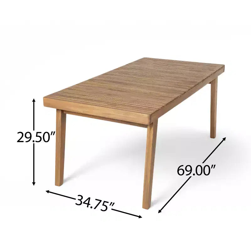 Christopher Knight Home Caitlyn conjunto rústico de comedor para patio de 7 piezas de madera de acacia con cojines