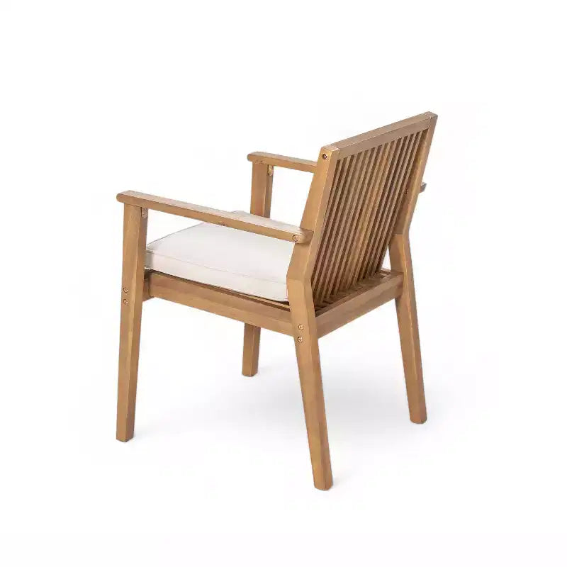 Christopher Knight Home Caitlyn conjunto rústico de comedor para patio de 7 piezas de madera de acacia con cojines