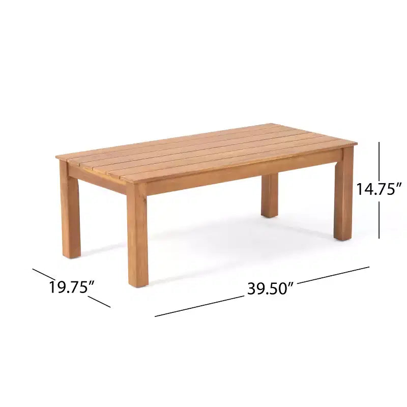 GDFStudio Avacyn Outdoor Acacia Wood 4 Seater Chat Set with Water Resistant Cushions