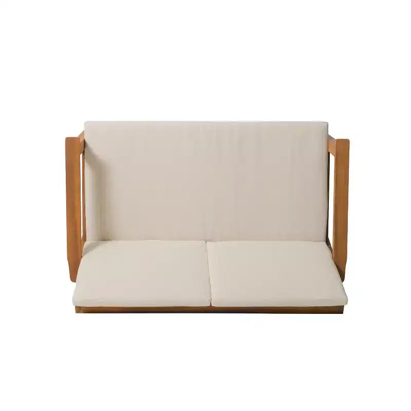 GDFStudio Avacyn Outdoor Acacia Wood 4 Seater Chat Set with Water Resistant Cushions