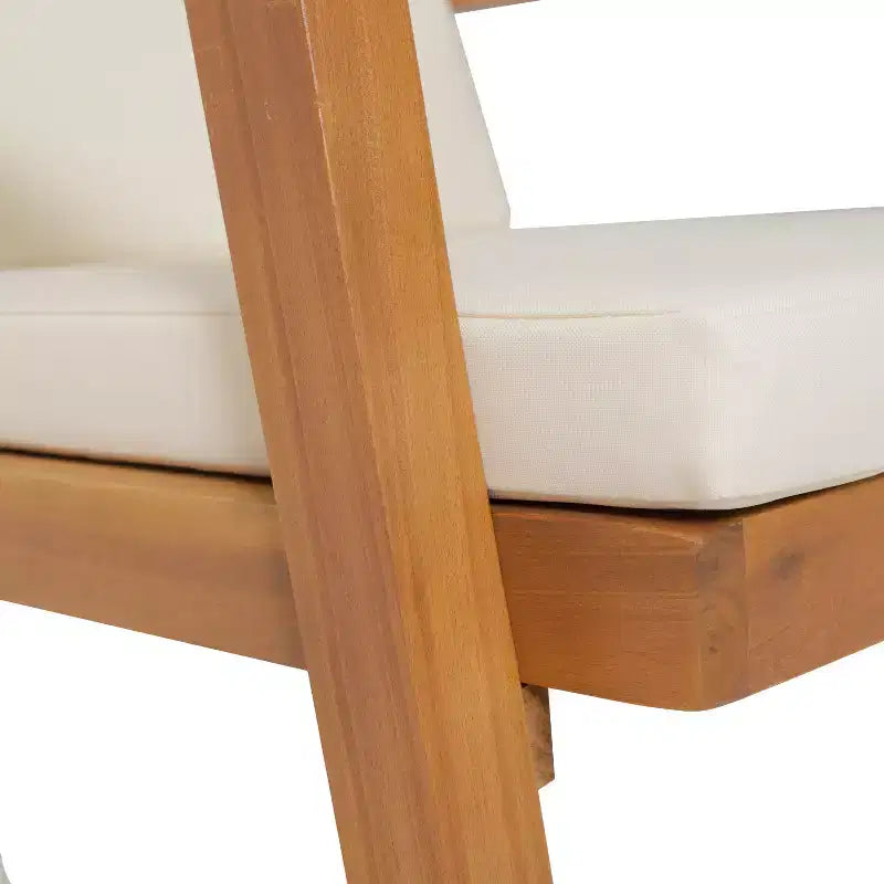 GDFStudio Avacyn Outdoor Acacia Wood 4 Seater Chat Set with Water Resistant Cushions