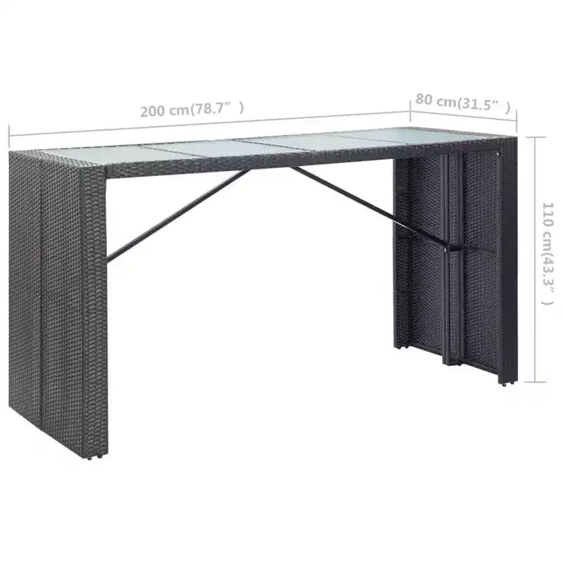 vidaXL Garden Bar Set Black