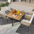 Costway 5 Pieces Patio Dining Set Outdoor Rectangular Table and Chairs Furniture Set