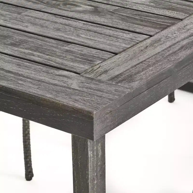 Juego de comedor exterior de 7 piezas Christopher Knight Home Moralis, de madera de acacia y mimbre, con cojín