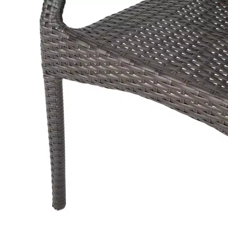 GDFStudio Rue: juego de comedor de 5 piezas para exterior, de mimbre y vidrio templado