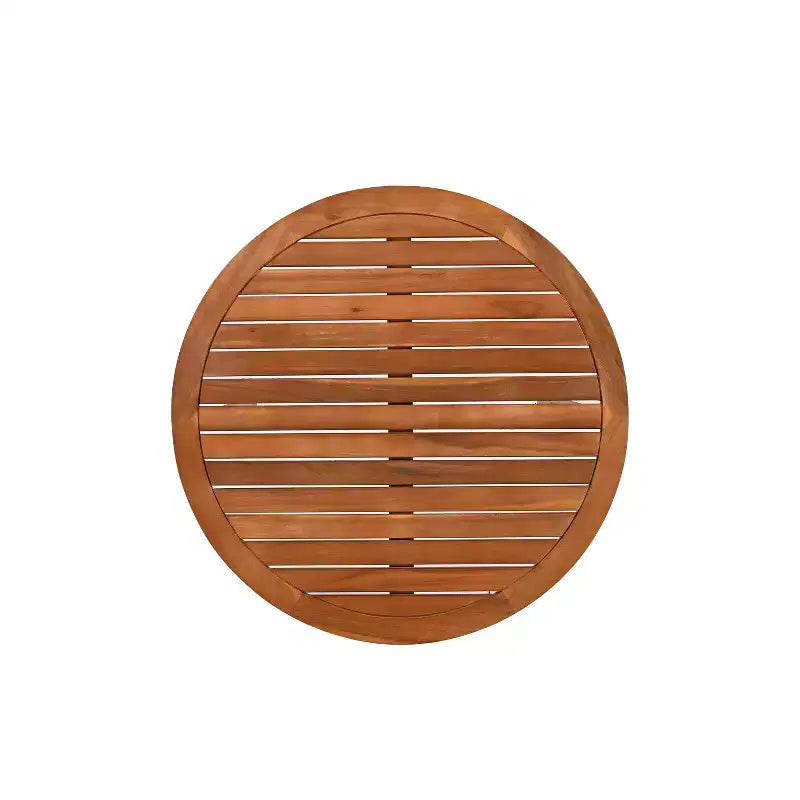 Christopher Knight Home Omen Modern 4 Piece Patio Acacia Wood Woven Rope Seating Set with Slatted Round Table
