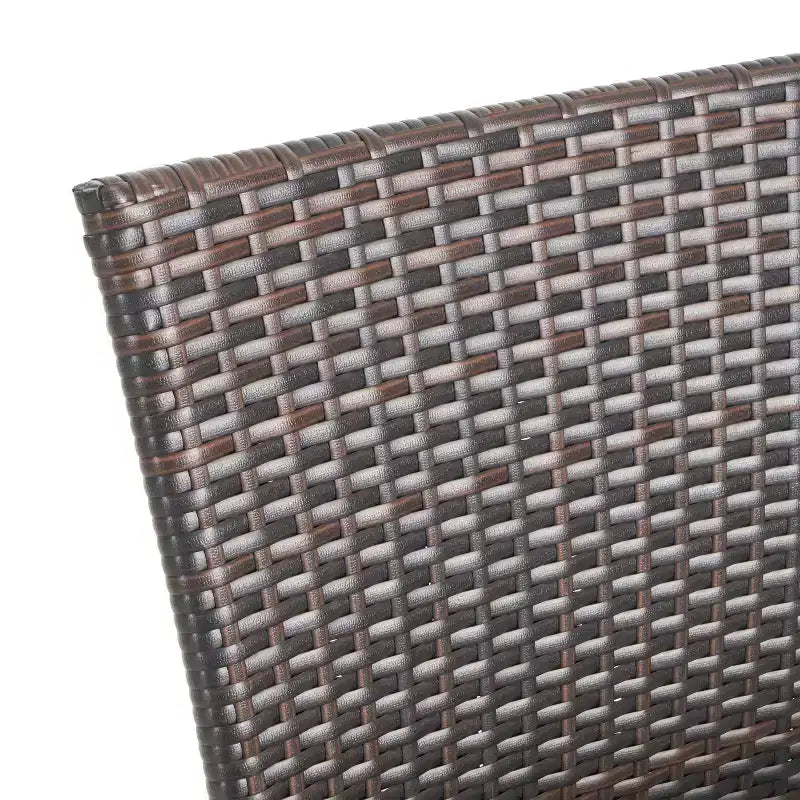 GDFStudio Slate 7-teiliges Outdoor-Rattan-Essset mit stapelbaren Stühlen