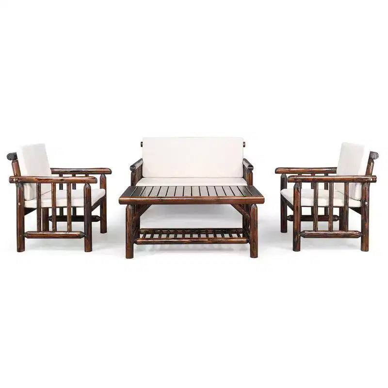 Karl Home Patio 4-Piece Wood Conversation Set