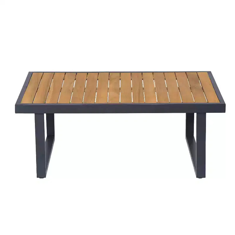 Christopher Knight Home Faye Patio Acacia and Metal Upholstered Seating Set with Slat Design