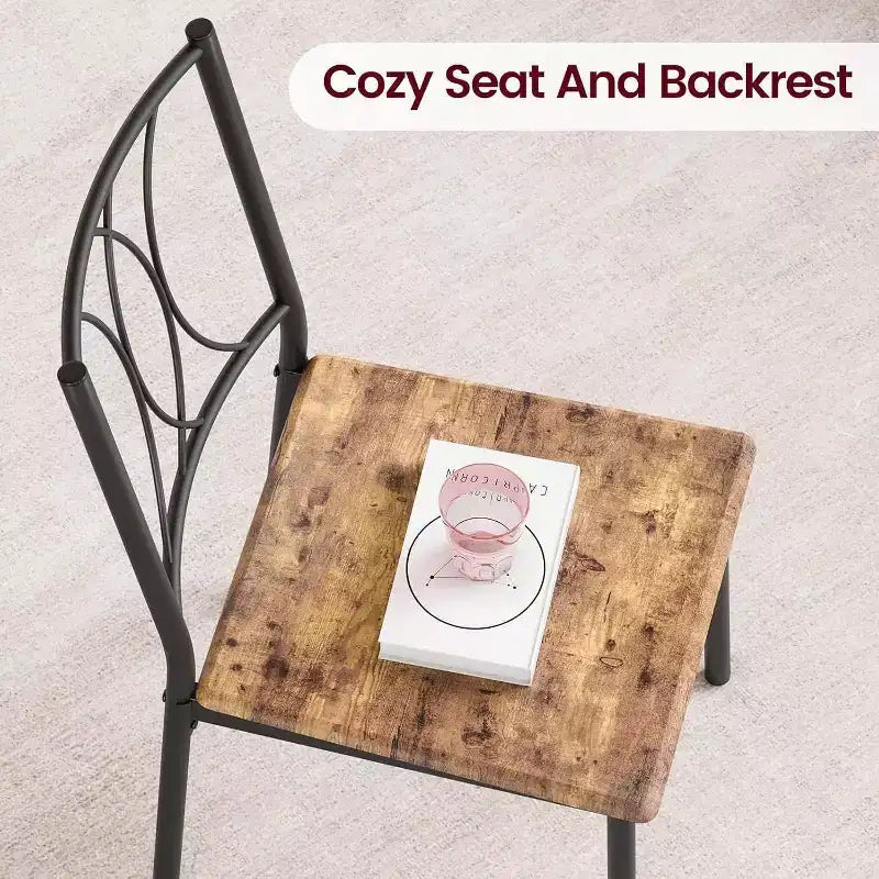 Acekool Square Dining Table Set for 2, 3-Piece Space Saving Kitchen Table and Upholstered Chairs, Small Apartment