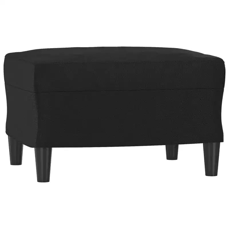 vidaXL Faux Leather 3-Seater Sofa and Footstool Set, Black, Elegant Design, Easy to Clean, for Living Room, Lounge, and Bedroom
