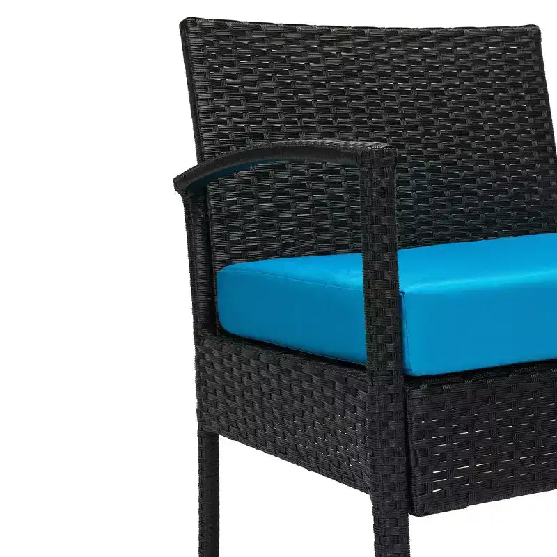 Probe Hues 3 Piece Rattan Seating Group with Cushions and Table
